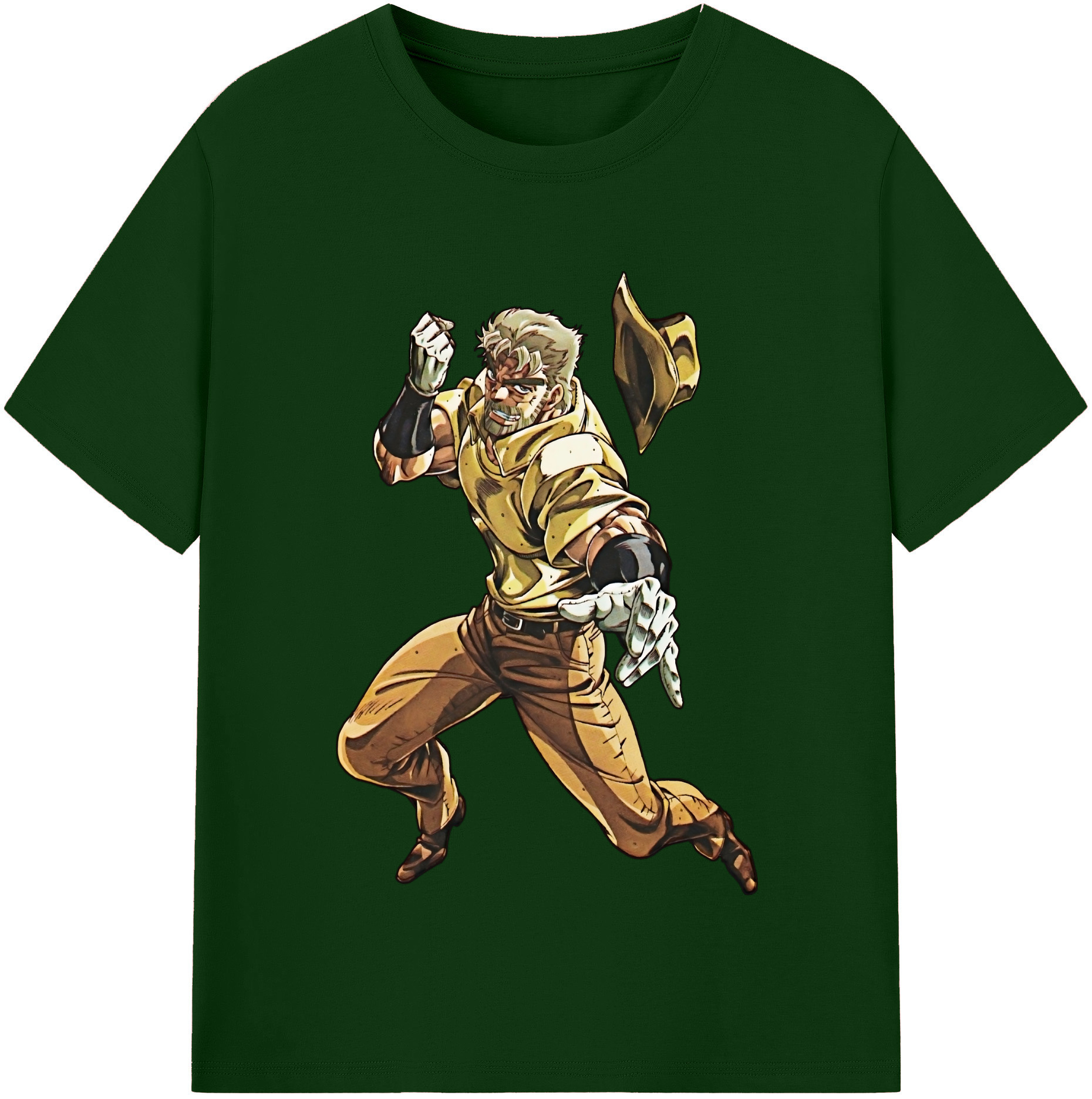 （画像用） ジョジョの奇妙な冒険 ジョセフ?ジョースター JoJo's Bizarre Adventure Joseph Joestar 綿100％半袖Tシャツ（フロントプリント）